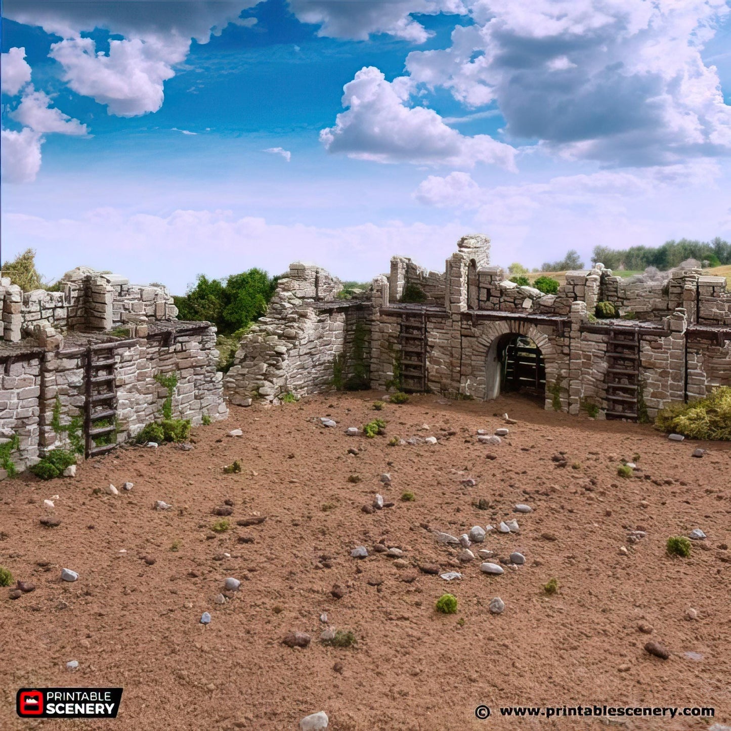 Ruined Norman Fort Walls