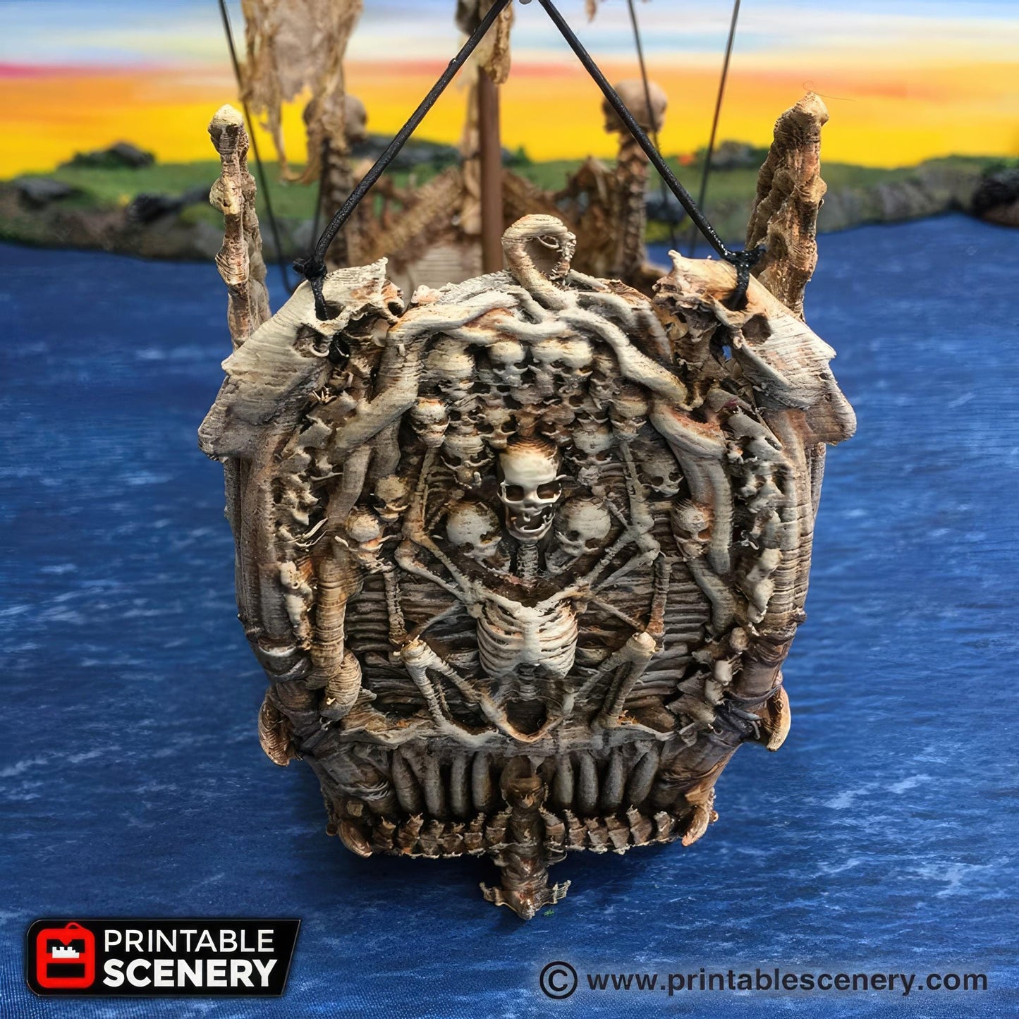 Undead Ship Tabletop Boat Vehicle Battle Large Fluyt Roleplaying Game Terrain Pirate Ocean Voyage Printable Scenery Fantasy RPG Wargaming